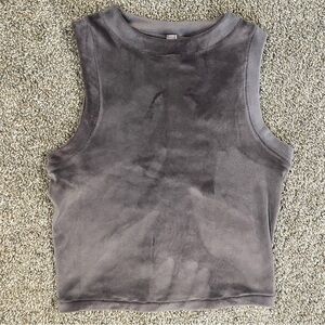 SKIMS Velour Sleeveless Crew Neck Crop Tank Top Women’s Size Medium Soft